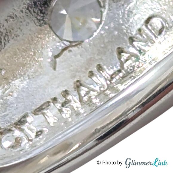 Vintage Sterling Silver Black Enamel Dome Ring CZ Stones Size 8 Thailand - Picture 11 of 12